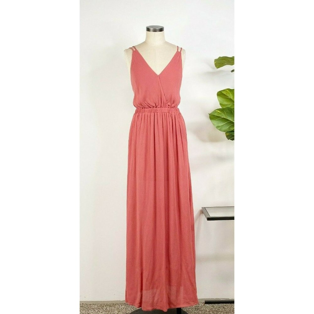 Lulus Womens Lost In Paradise Maxi Dress Medium Pink Strappy Tank R63897 - Picture 2 of 9